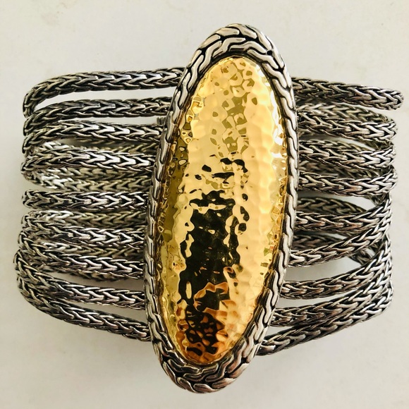 John Hardy PALU Oval Chain Bracelet 22k Gold/925 Silver - Picture 3 of 7